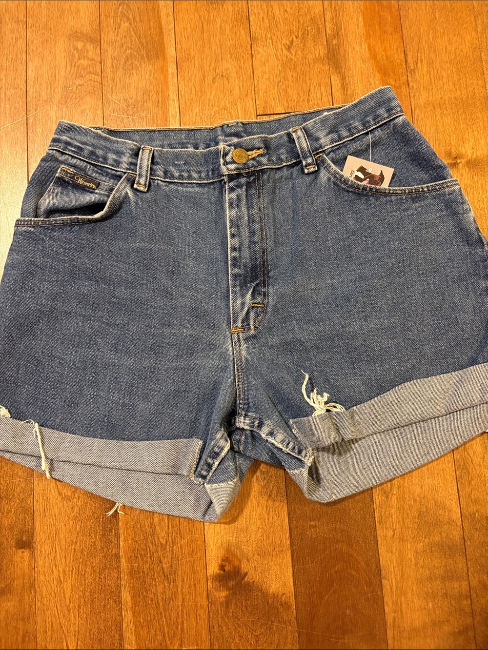 Vintage Wrangler Denim Cuffed Women’s Shorts - Blue